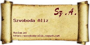 Szvoboda Aliz névjegykártya